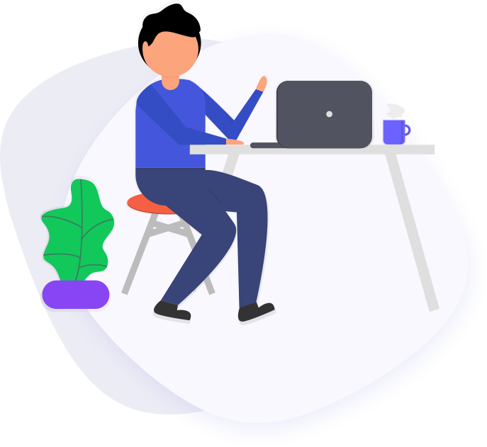 Abhishek Working on Laptop